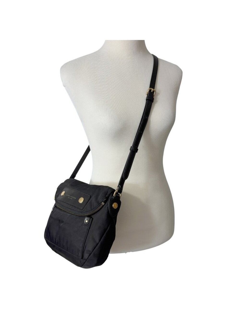Marc Jacobs Preppy Black Nylon Mini Natasha Cross Body Bag Purse